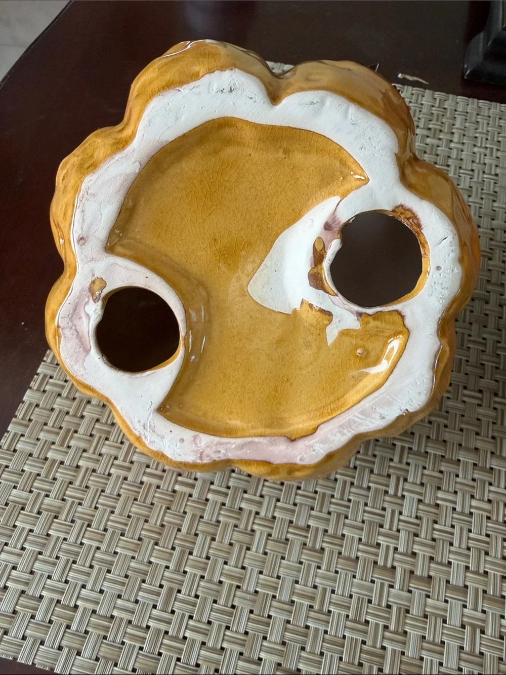 Set of 2 ceramic Pumpkins Halloween decor